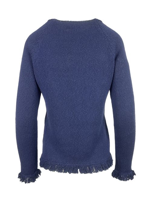 maglia donna denim con frange A rovescio | 2650/16406